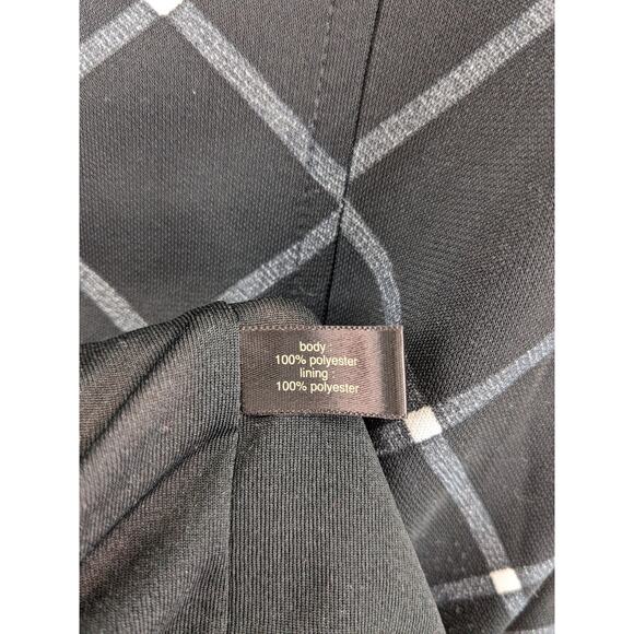 The Limited Belted Window Pane Dress XS Black White Knee Length Belt Check Lined - Picture 5 of 11